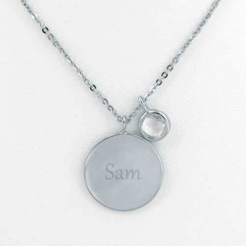 Personalised Sterling Silver Disc Pendant 18mm Personalised Sterling Silver Disc Pendant 18mm