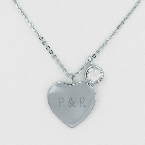 Personalised Sterling Silver Heart Pendant 18mm Personalised Sterling Silver Heart Pendant 18mm