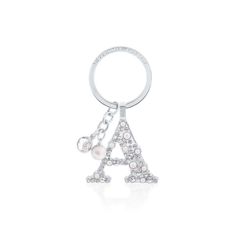 Tipperary Crystal Pearl & Diamond Letter "A" Keyring Tipperary Crystal Pearl & Diamond Letter "A" Keyring