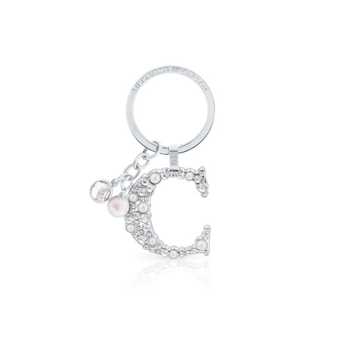 Tipperary Crystal Pearl & Diamond Letter "C" Keyring Tipperary Crystal Pearl & Diamond Letter "C" Keyring