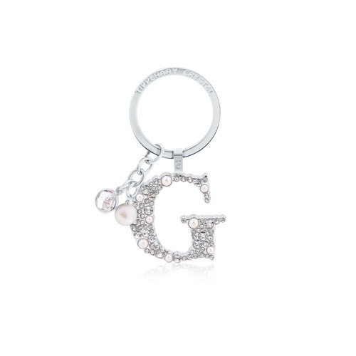 Tipperary Crystal Pearl & Diamond Letter "G" Keyring Tipperary Crystal Pearl & Diamond Letter "G" Keyring