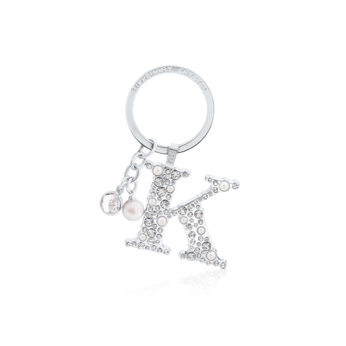 Tipperary Crystal Pearl & Diamond Letter "K" Keyring Tipperary Crystal Pearl & Diamond Letter "K" Keyring