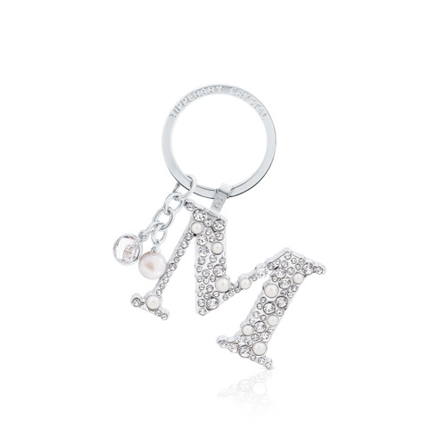 Tipperary Crystal Pearl & Diamond Letter "M" Keyring Tipperary Crystal Pearl & Diamond Letter "M" Keyring