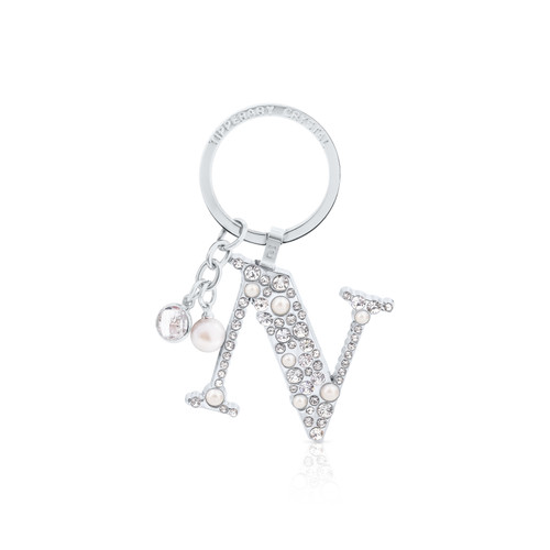 Tipperary Crystal Pearl & Diamond Letter "N" Keyring Tipperary Crystal Pearl & Diamond Letter "N" Keyring