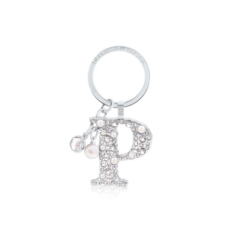 Tipperary Crystal Pearl & Diamond Letter "P" Keyring Tipperary Crystal Pearl & Diamond Letter "P" Keyring