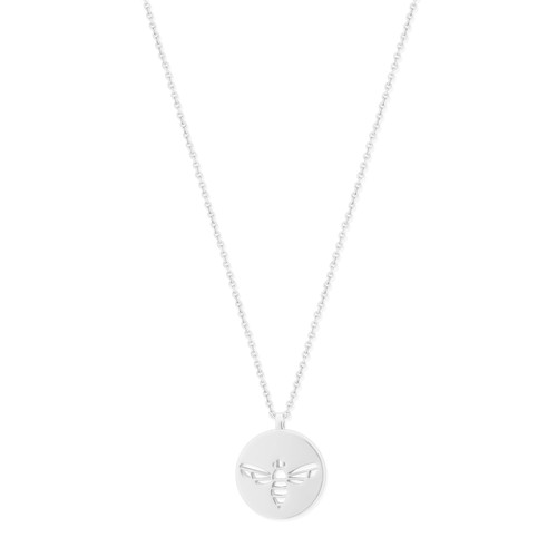 White Diamond Rhodium Over Sterling Silver Bee Necklace 0.15ctw - DSB031 |  JTV.com