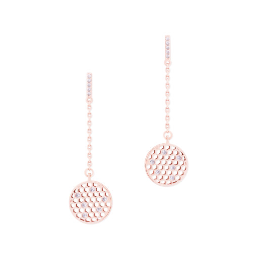 BEE ROSE GOLD CIRCLE CHAIN EARRINGS BEE ROSE GOLD CIRCLE CHAIN EARRINGS