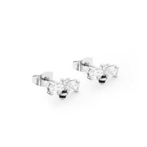 BEE SILVER BALL STUD EARRINGS BEE SILVER BALL STUD EARRINGS