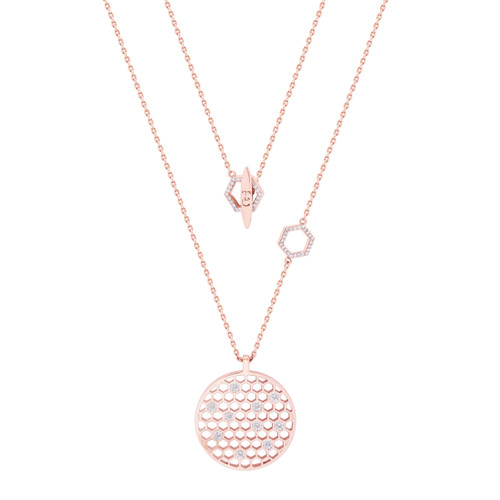 BEE ROSE GOLD CIRCLE & CZ PENDANT BEE ROSE GOLD CIRCLE & CZ PENDANT
