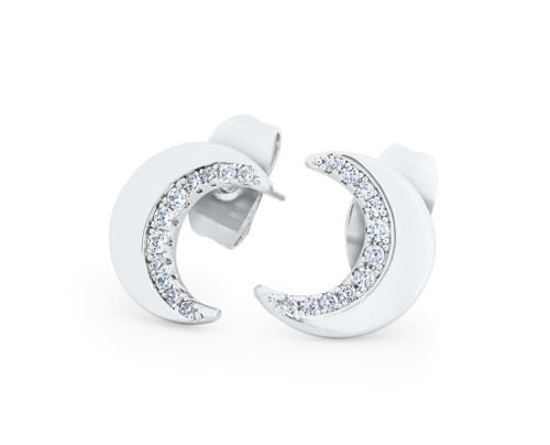STERLING SILVER HALF MOON STUD EARRINGS STERLING SILVER HALF MOON STUD EARRINGS