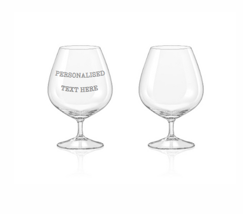 Personalised Eternity S/2 Crystal Brandy Glasses Personalised Eternity S/2 Crystal Brandy Glasses