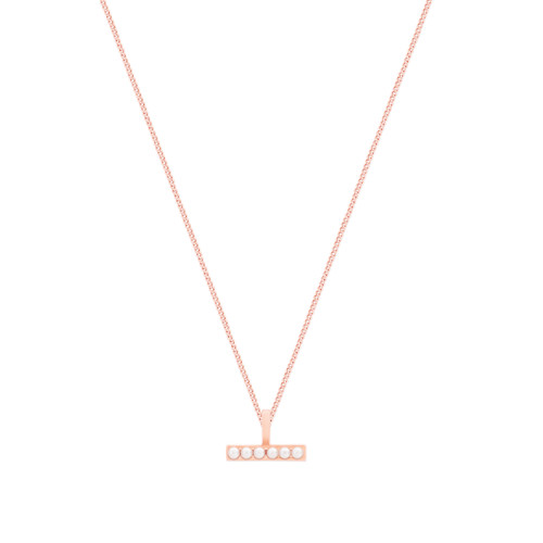 T-BAR PENDANT ROSE GOLD SIX MINI PEARLS T-BAR PENDANT ROSE GOLD SIX MINI PEARLS