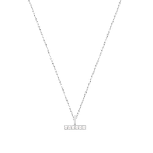 T-BAR PENDANT SILVER SIX MINI PEARLS T-BAR PENDANT SILVER SIX MINI PEARLS