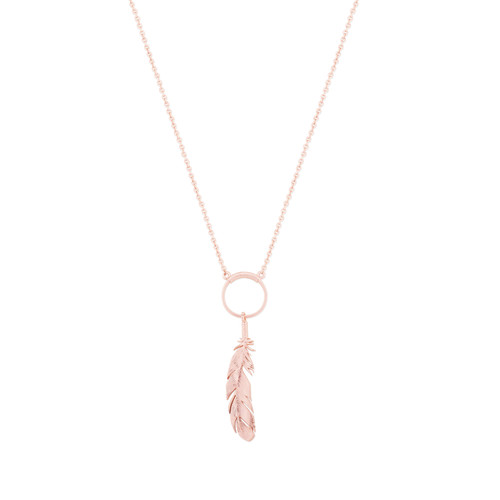 FEATHER & CIRCLE PENDANT RG FEATHER & CIRCLE PENDANT RG