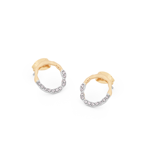 TC CIRCLE PAVE & GOLD EARRINGS TC CIRCLE PAVE & GOLD EARRINGS