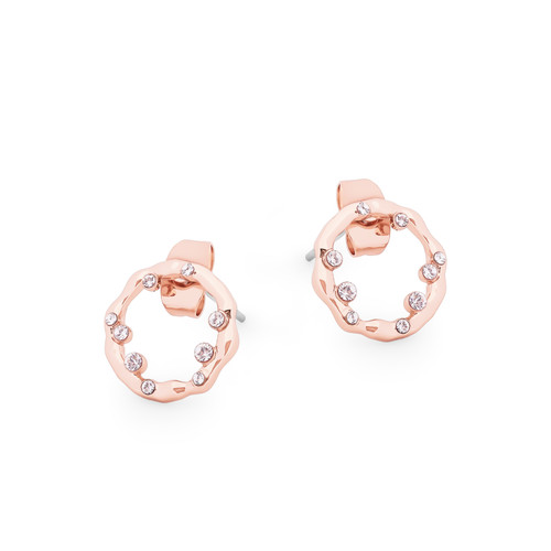 TC CIRCLE INSET WITH CRYSTAL EARRINGS RG TC CIRCLE INSET WITH CRYSTAL EARRINGS RG