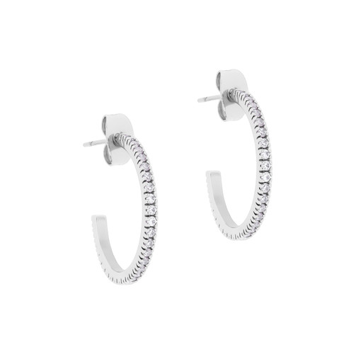 TC C EARRINGS PAVE SET SILVER TC C EARRINGS PAVE SET SILVER