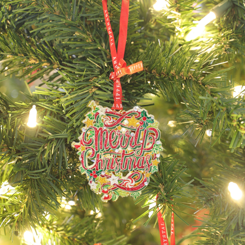 Tipperary Crystal Merry Christmas Sparkle Decoration