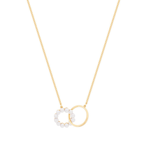 TC PEARL & SILVER CIRCLE PENDANT GOLD TC PEARL & SILVER CIRCLE PENDANT GOLD