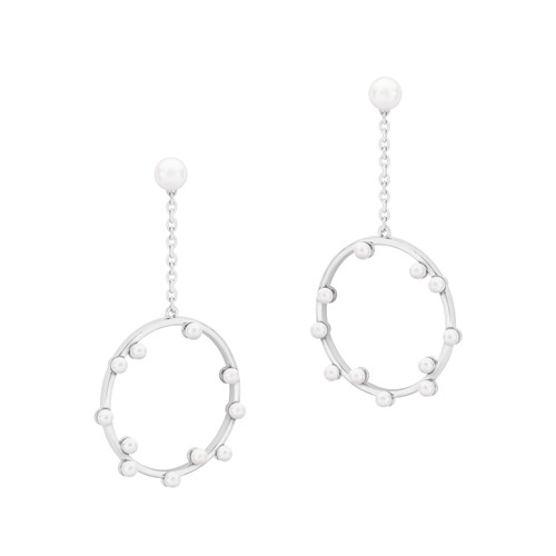 TC PEARL & CIRCLE EARRINGS SILVER - NEW 2024