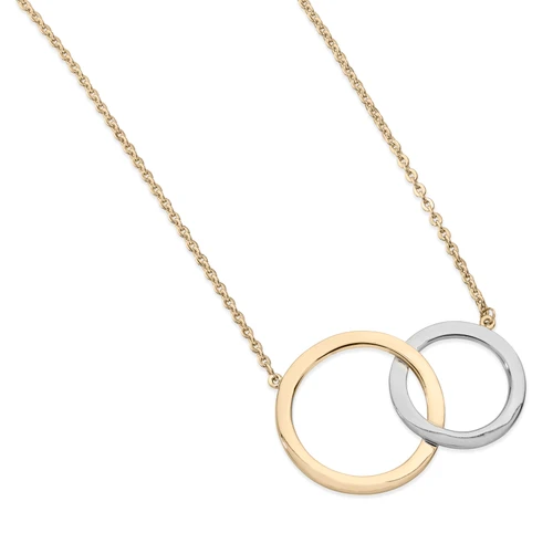 INTERLOCKING CIRCLES PENDANT SILVER & GOLD