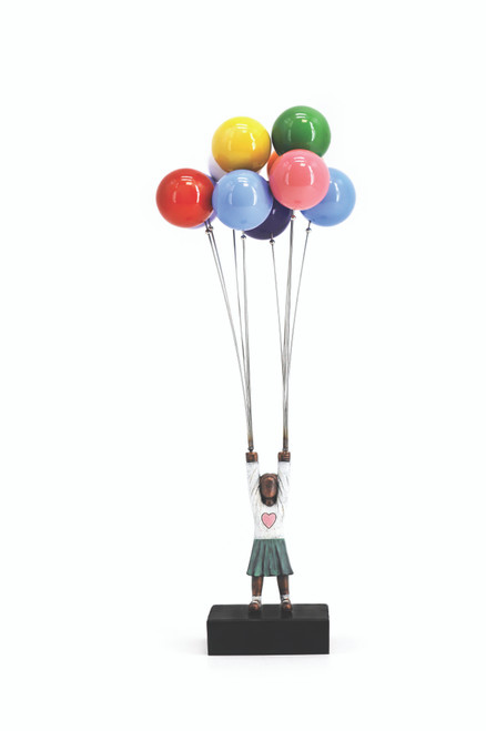 David McGlynn Sculpture - Girl & Two Sets Balloons 'Freedom' David McGlynn Sculpture - Girl & Two Sets Balloons 'Freedom'