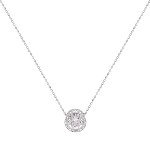 CRYSTAL/CZ HALO SILVER PENDANT