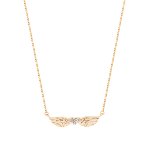 Angel Wings Crystal Heart Pendant Gold Angel Wings Crystal Heart Pendant Gold