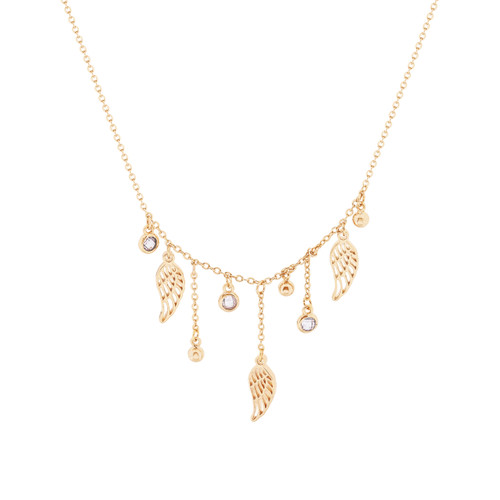 Angel Wings Ball & Crystal Pendant Gold Angel Wings Ball & Crystal Pendant Gold