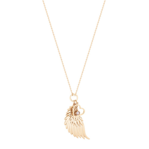 Angel Wing Heart Pendant Gold Angel Wing Heart Pendant Gold