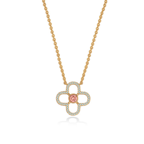 Le Fleur Collection Pink Cz Pendant Yellow Gold Le Fleur Collection Pink Cz Pendant Yellow Gold
