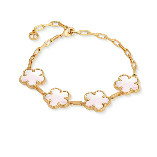 Le Fleur Collection Mop Bracelet 4 Charm Yellow Gold Le Fleur Collection Mop Bracelet 4 Charm Yellow Gold