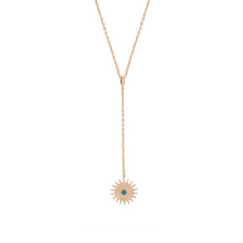 Soleil Mini Drop Sun Pendant Turquoise Cz Rose Gold - New 2025 Soleil Mini Drop Sun Pendant Turquoise Cz Rose Gold - New 2025