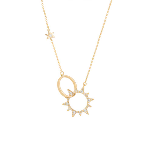 Soleil Interlocking Cz Sun Pendant Gold - New 2025 Soleil Interlocking Cz Sun Pendant Gold - New 2025