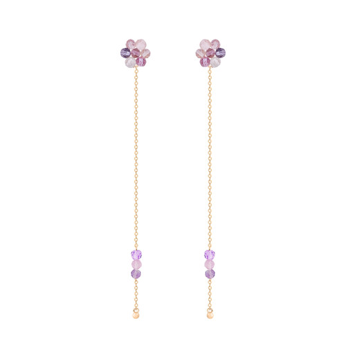 TC Bead - Violet Chain Earrings
