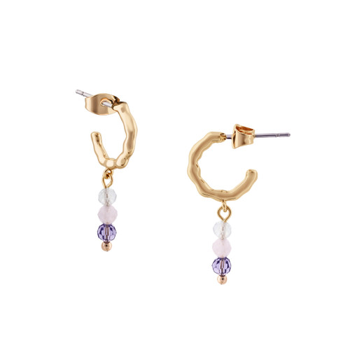 TC Bead - Mini Hoop Earrings Violet TC Bead - Mini Hoop Earrings Violet