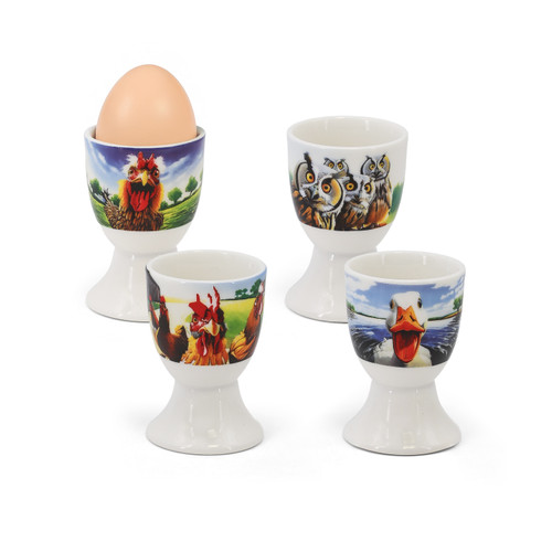 EOC Beyond The Heard Set of 4 Egg Cups EOC Beyond The Heard Set of 4 Egg Cups