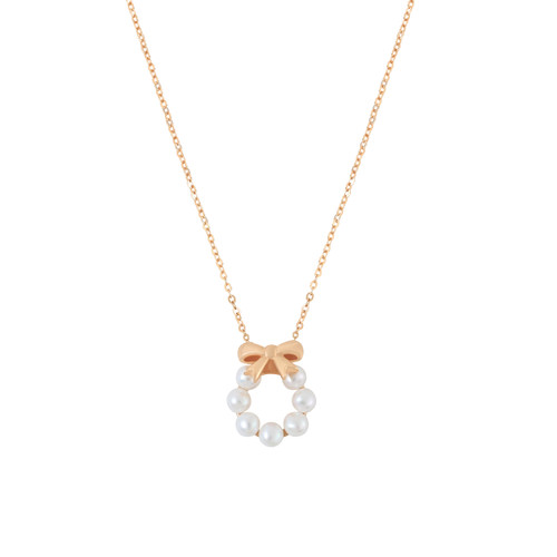 TC Bow - Pearl & Bow Pendant Gold TC Bow - Pearl & Bow Pendant Gold