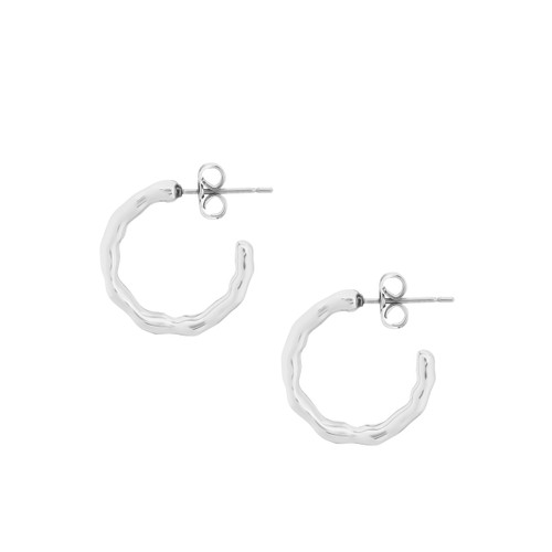 Tc Small Hoop Bamboo Earrings Silver Tc Small Hoop Bamboo Earrings Silver