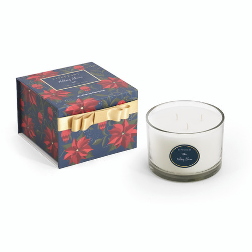 Poinsettia 3 Wick Candle - Nollaig Shona