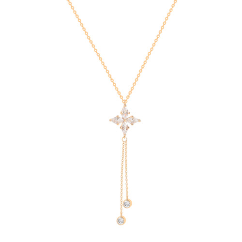 Maureen O'Hara Vintage Flwr Pendant Cz Gold