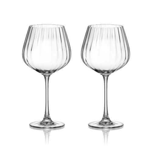 Ripple Set of 2 Crystal Gin Glasses