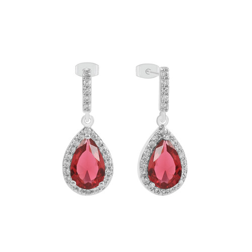 Silver Pear Shape Earrings - Rubby