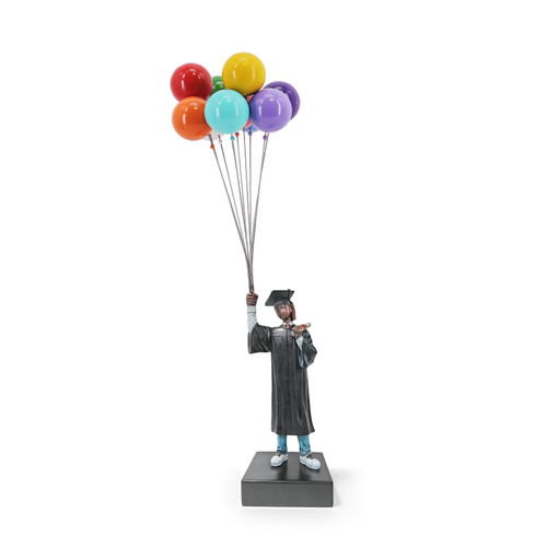 David McGlynn Sculpture - Boy Graduation with Balloons "Future"