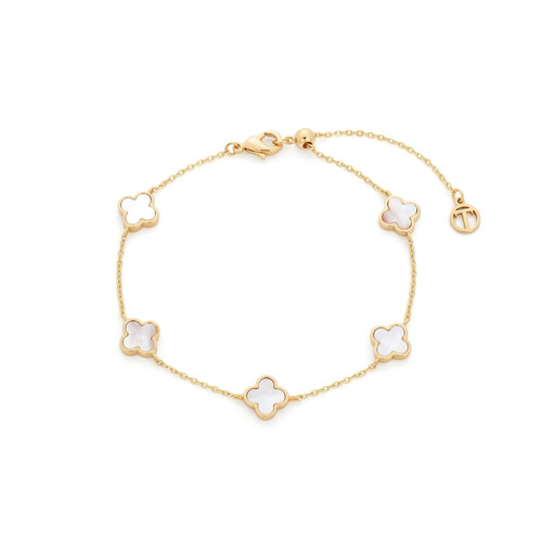 Tc Fleur Collection 5 Mop Fleur Bracelet Gold