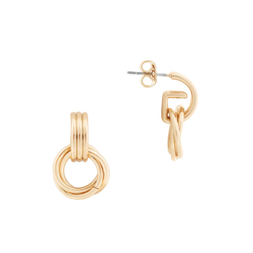 TC Love Knot - Three Circle Earrings Gold