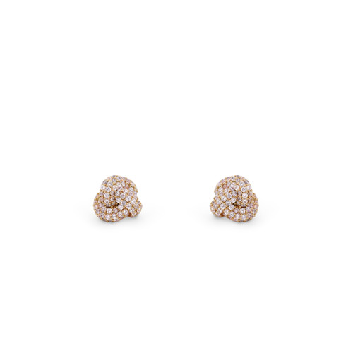 TC Love Knot - Pave Knot Earrings Gold