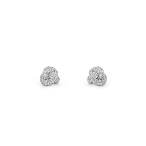 TC Love Knot - Pave Knot Earrings Silver