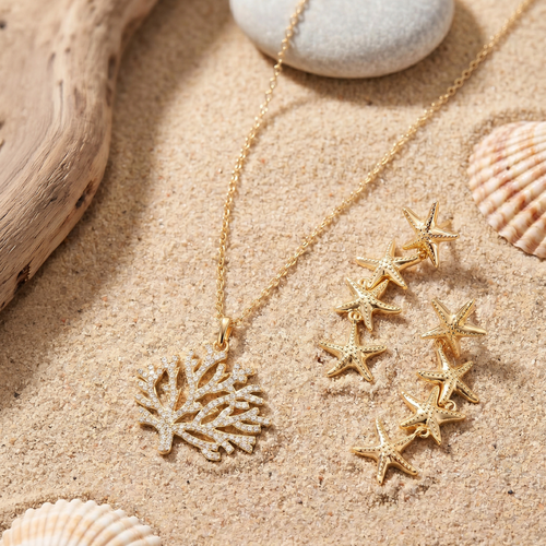 Tc Under The Sea - Coral Pendant Gold