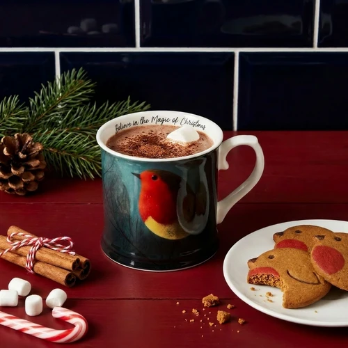 NEW Christmas Mid Winter Robin Set 4 Tankards